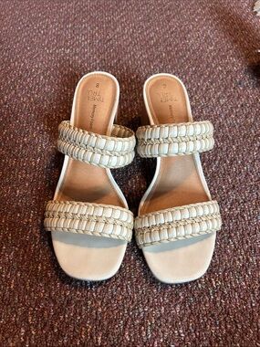 Time and Tru Braided Double-Strap Slide Sandals in Beige